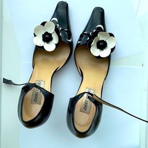 Jimmy Choo black wit white detail heels